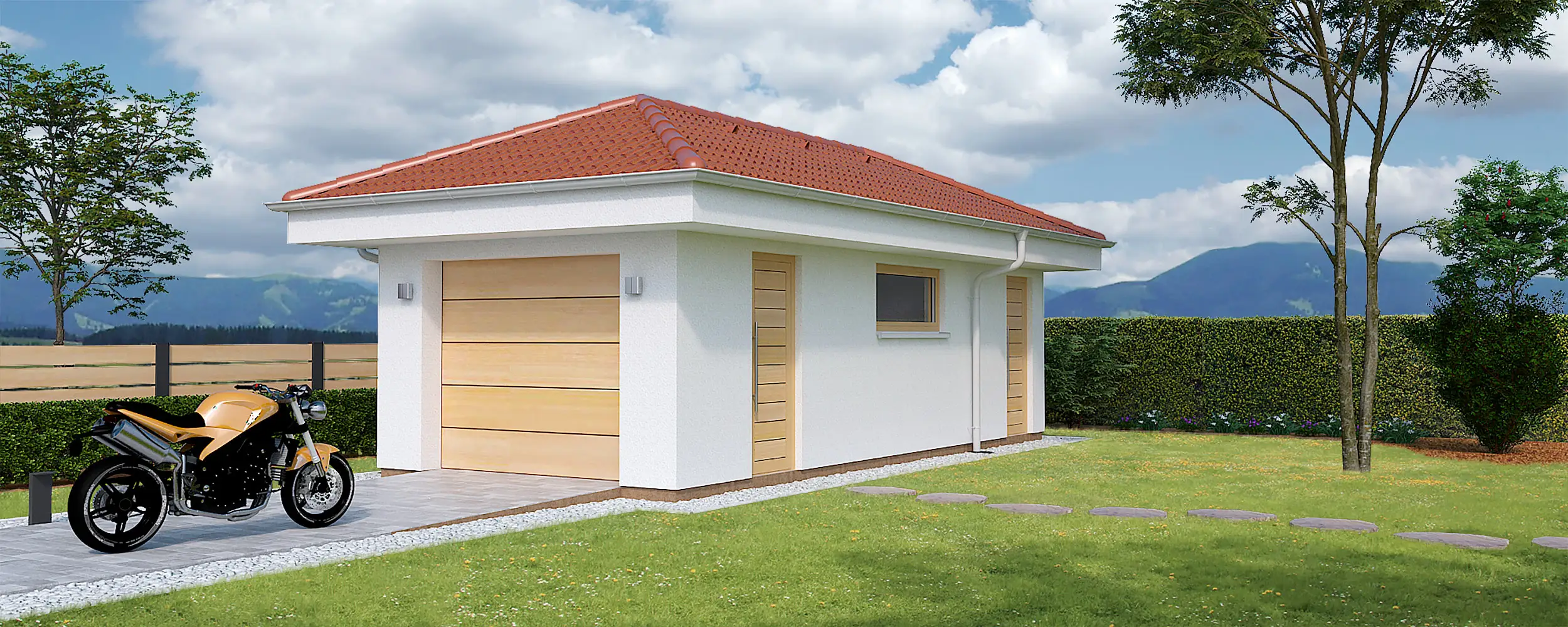Projekt garáže se skladem