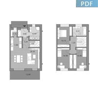 Projekt dvojdomu DD110 - Půdorys