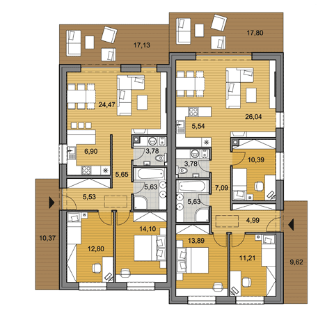 Projekt dvojdomu DD80-90