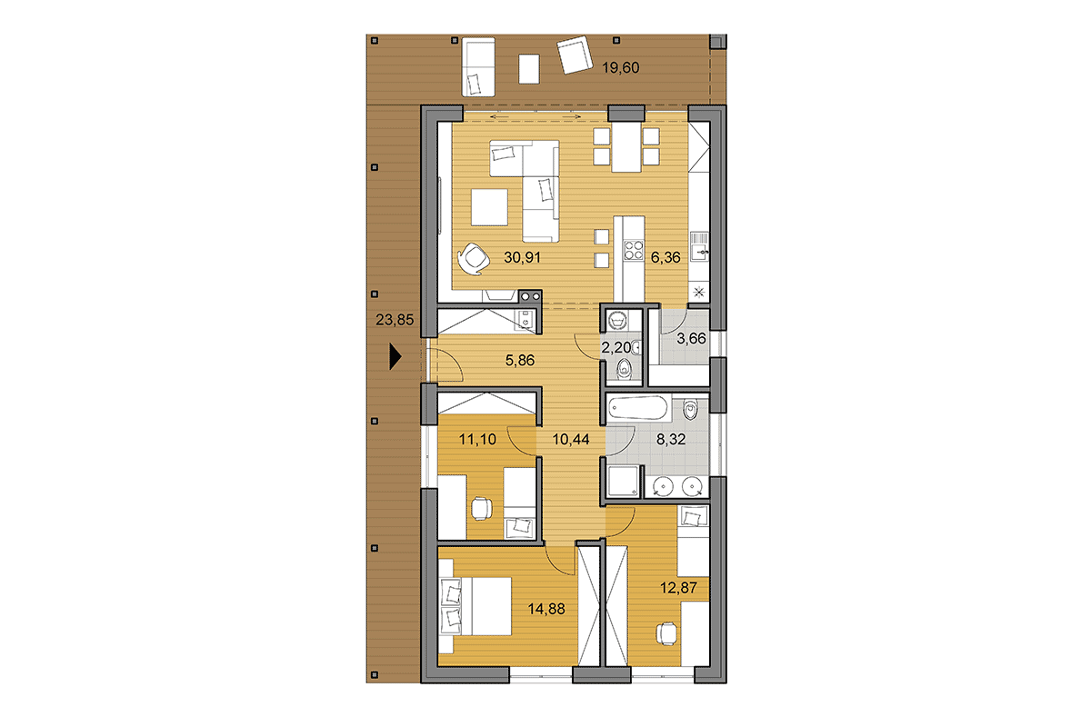 Projekt domu i105 - Půdorys