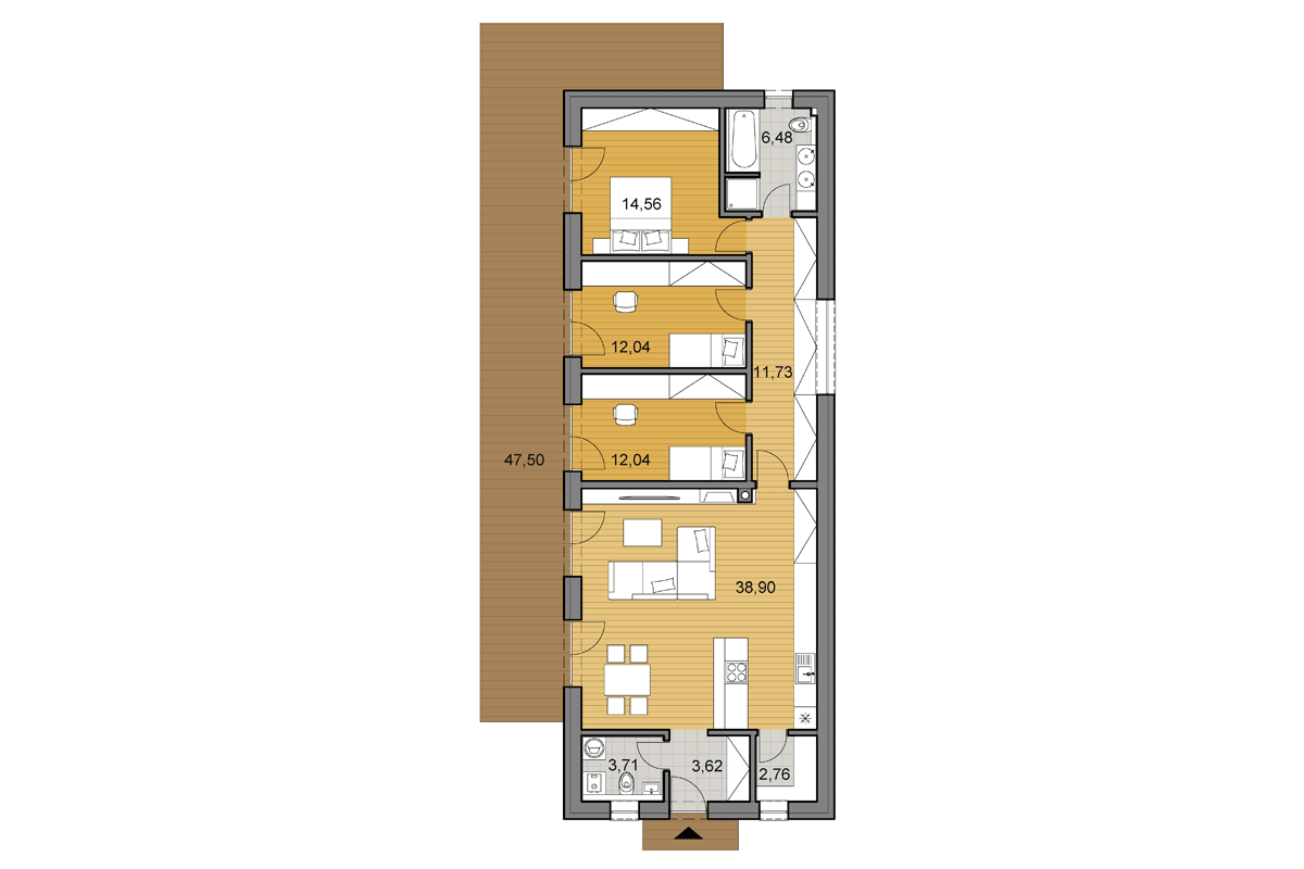 Projekt domu i106 - Půdorys