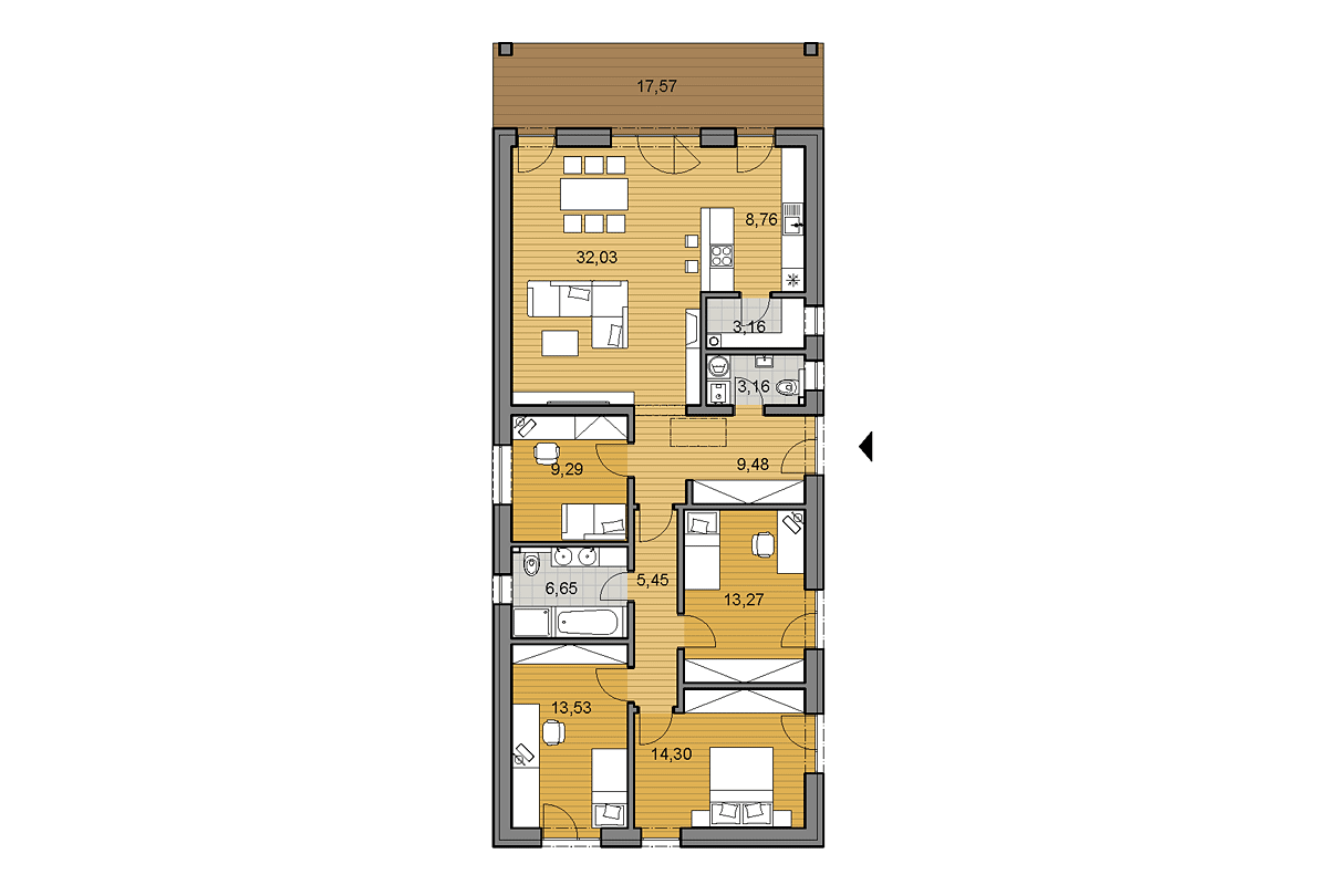 Projekt domu i119 - Půdorys