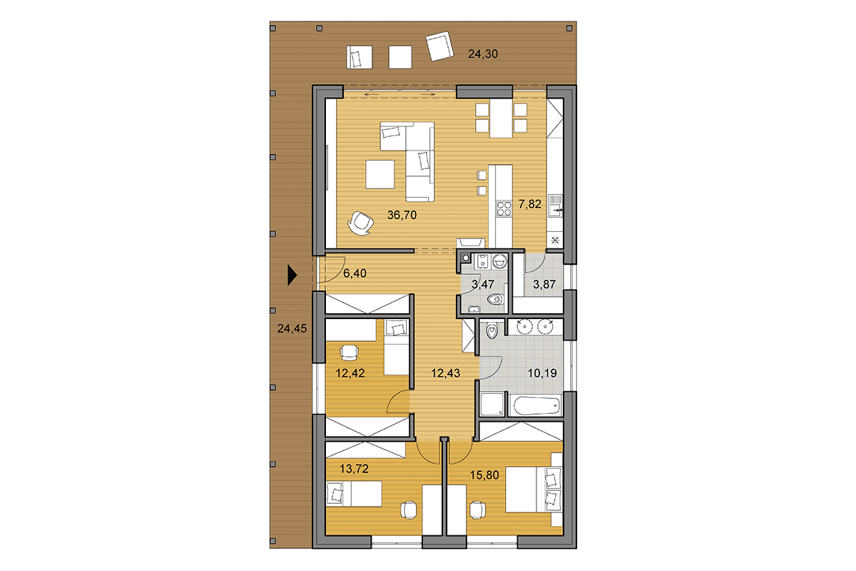 Projekt domu i120 - Půdorys