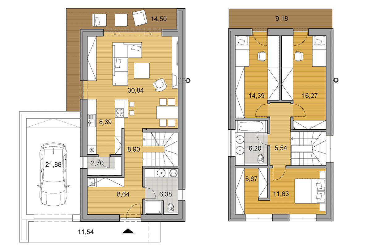 Projekt domu i2-120 - Půdorys