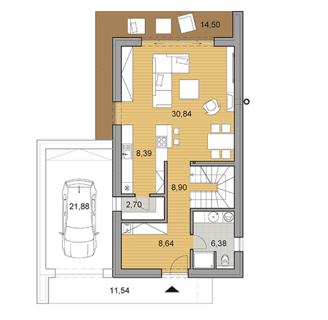 Projekt patrového domu I2-120 - Půdorys