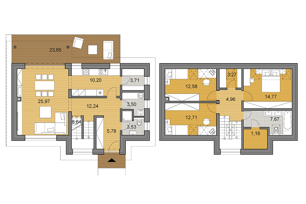 Projekt domu i2-124 - Půdorys