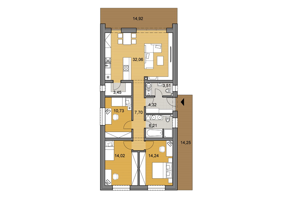 Projekt domui i96 - Půdorys - Zrcadlený