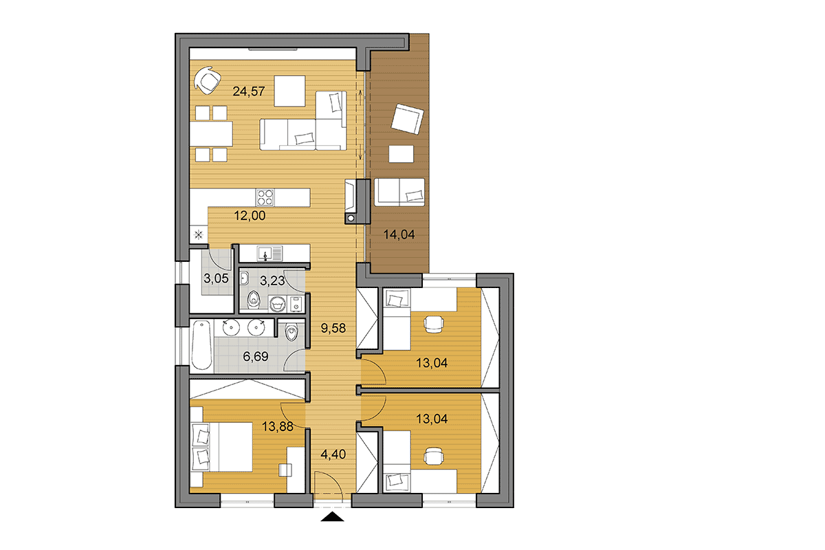 Projekt domu L105 - Půdorys