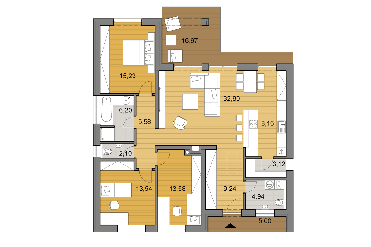 Projekt domu L110- Půdorys