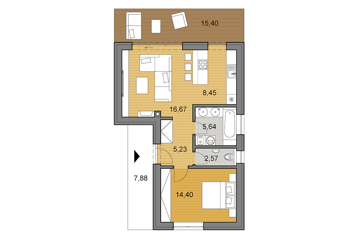 Projekt domu L50 - Půdorys