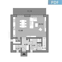Projekt rodinného domu O2-102 - Půdorys