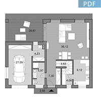 Projekt rodinného domu O2-175 - Půdorys